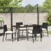 Set de 5 Piezas de Comedor de Jardín  Negro Poliratán