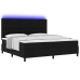 Cama con base de muelles  con colchón y LED Negro 200x200 cm Tela