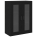 Gabinete Montado en la Pared con Puertas de Vidrio Roble Negro 69.5x34x90 cm