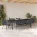 Juego de Comedor de Jardín de 7 Piezas con Cojines Negro Poliratán