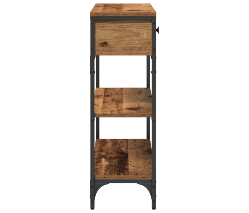 Mesa Consola  Madera Vieja 72,5x25x75 cm Madera de Ingeniería y Acero