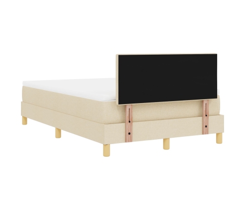 Cama con Somier  con Colchón Crema 120x200 cm Tela