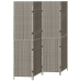 Divisor de habitaciones  4 paneles plegable gris 195x180 cm poli ratán