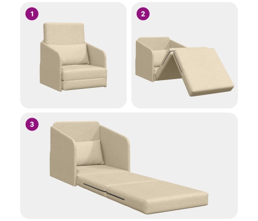 Sofá Cama  2 en 1 Crema 65x80x83 cm Tela