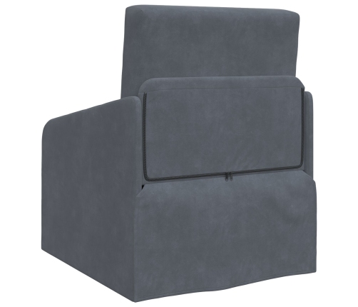 Sofá Cama  2-en-1 Gris Oscuro 65x80x83 cm Terciopelo
