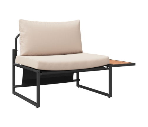 Conjunto de Comedor Jardín de 2 Piezas Silla Individual con Cojines Taupe