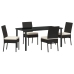Conjunto de Comedor de Jardín de 5 Piezas Negro Poliratán