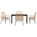 Set de Comedor de Jardín de 5 Piezas Marrón Poliratán