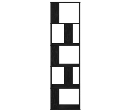 Estantería  de 5 niveles en roble negro 45x23,5x162,5 cm de madera elaborada