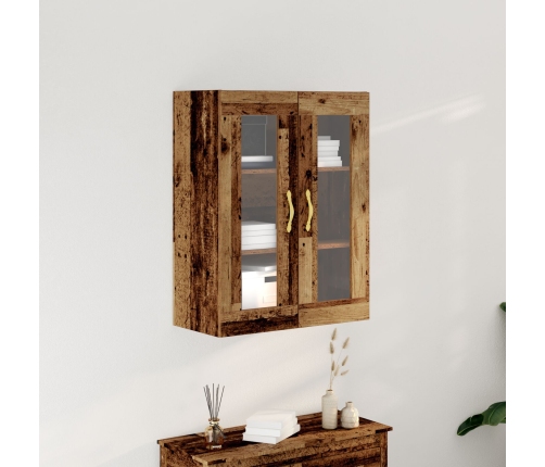 Armario de pared  con puertas de vidrio Madera antigua 69,5x34x90 cm