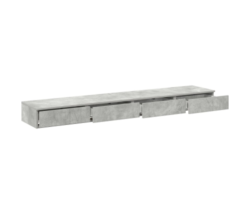 Cajones de Cama  Gris Concreto 200x36,5x16,5 cm Madera Engineered