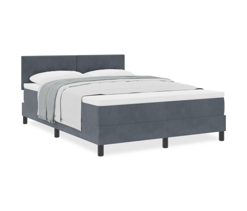 Cama con Somier  y Colchón Gris Oscuro 160x200 cm Terciopelo