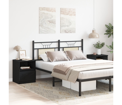 Cajones de Noche  2 pcs Negro Roble 40x40x50 cm Madera Ingenierizada