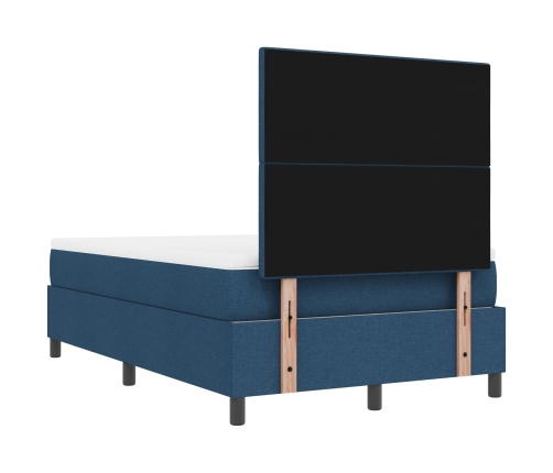 Cama con Box Spring y Colchón Azul 120x200 cm Tela