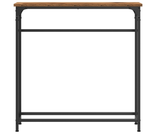 Mesa Consola  Madera Vieja 75x19,5x75 cm Madera Ingenierizada y Acero