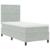 Cama Box Spring  con Colchón y Luz LED Gris Claro 90x200 cm Terciopelo