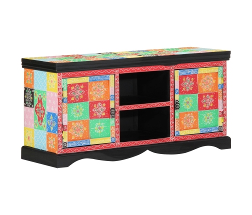 Mueble de TV Multicolor 100x35x50 cm Madera Sólida de Mango