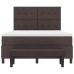 Cama con Box Spring  con Colchón y Bancó Marrón Oscuro 140x200 cm Tela