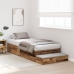 Estructura de Cama con Almacenamiento  Madera Vieja Madera Compuesa