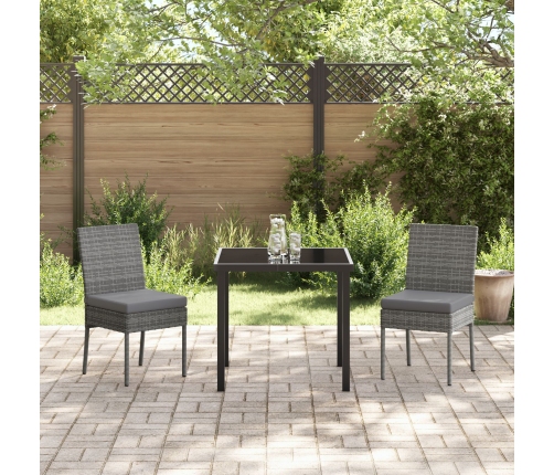 Conjunto de Comedor de Jardín  de 3 piezas Gris Poliratán