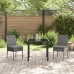 Conjunto de Comedor de Jardín  de 3 piezas Gris Poliratán