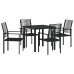 Juego de Comedor de Jardín de 5 piezas Negro Ratan de PVC