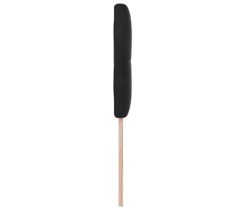 Cabezal  Button Tufted Negro 80 cm Terciopelo