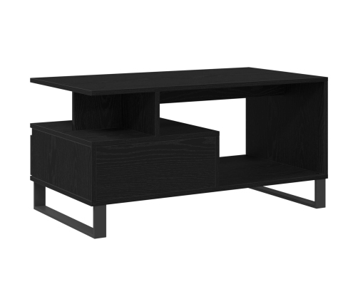 Mesa de Café  Negra de Roble 90x49x45 cm de Madera Elaborada