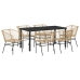 Set de Comedor de Jardín  de 7 Piezas Marrón Poliratán