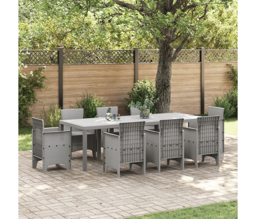 mesa de patio  Gris claro Metal, materiales sintéticos Grande