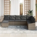 Conjunto de Comedor de Jardín de 8 Piezas con Cojines Gris de Ratán Poli