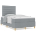 Cama Box Spring  con Colchón Gris Claro 120x200 cm Tela