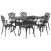 Set de 4 Negro Aluminio Fundido Grande Inlays Decorativos