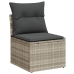 Conjunto de 4 Piezas de Sofá de Jardín con Cojines Gris Claro Rattan