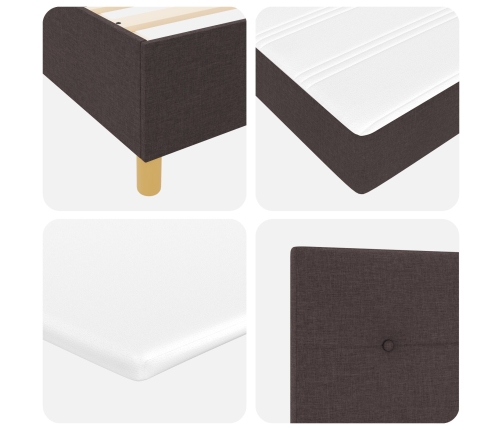 Cama con Box Spring  Marrón Oscuro 200x200 cm Tela