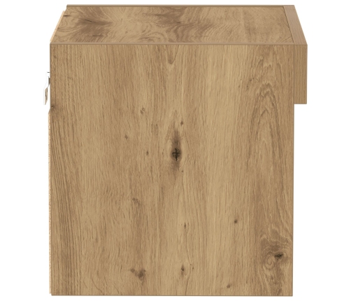 Armario de pared  con luces LED Roble Artesanal 40x30x30 cm