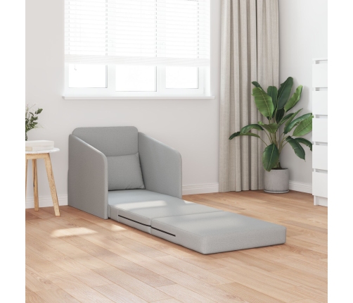 Sofá Cama de Piso  2 en 1 Gris Claro 65x80x83 cm Tela