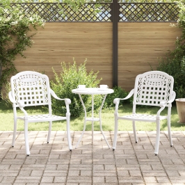 Sillas de Jardín  2 pcs de Aluminio Fundido Blancas