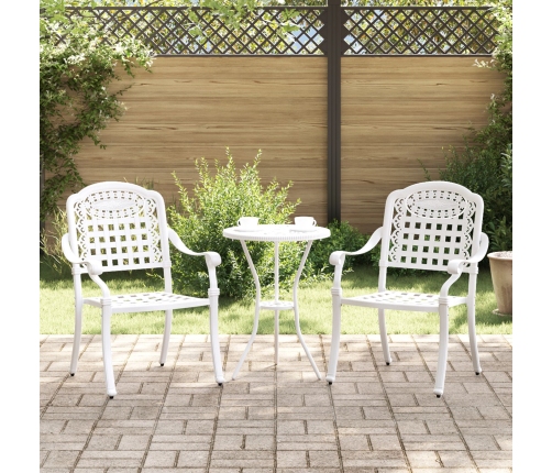 Sillas de Jardín  2 pcs de Aluminio Fundido Blancas