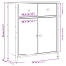 Aparador Negro de Roble 70x30x80 cm de Madera Ingenierizada y Acero