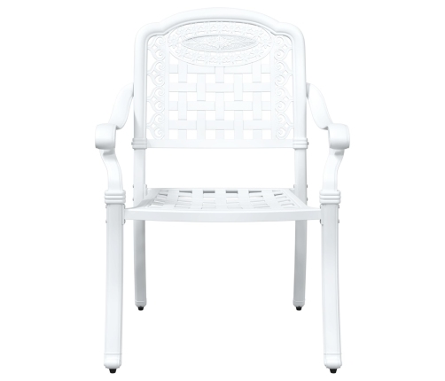 Conjunto de Bistro de Jardín de 3 Piezas  Blanco de Aluminio Fundido
