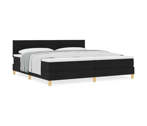 Cama con Base y Colchón Negra 200x200 cm Tela