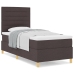 Cama con Box Spring  con Colchón Marrón Oscuro 100x200 cm Tela