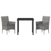 Conjunto de Comedor de Jardín de 3 Piezas Gris Ratán PE