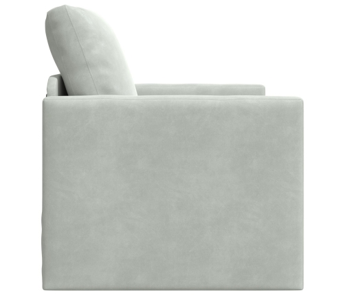 Sofá de suelo convertible  de terciopelo 74x77x81 cm Gris Claro