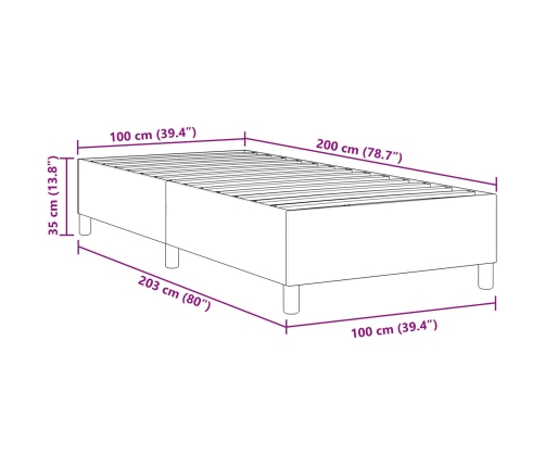 Cama Box Spring  Azul 100x200 cm Tela de pana