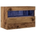 Mueble de TV de pared con luces LED Madera vieja 60x30x40 cm