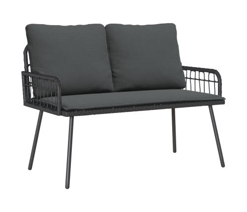 Banco de Jardín  Negro 114x64x78 cm Poliratán