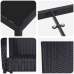Conjunto de comedor de jardín de 5 piezas negro poliratán de