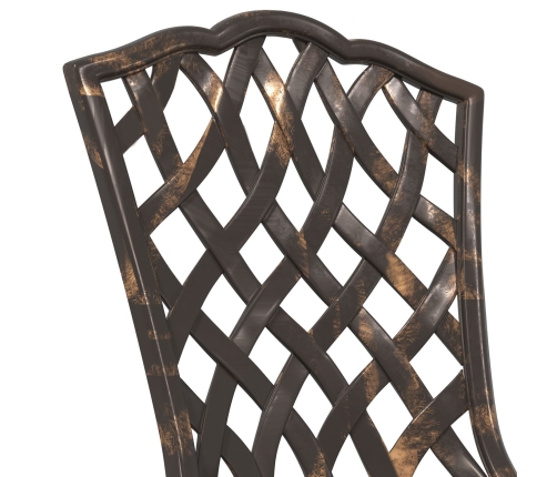 Juego de Bistro de Jardín de 3 Piezas de Aluminio Fundido Color Bronce